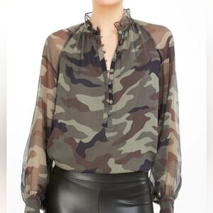 NWT GENERATION LOVE New York Noa Blouse Camo print XS $235